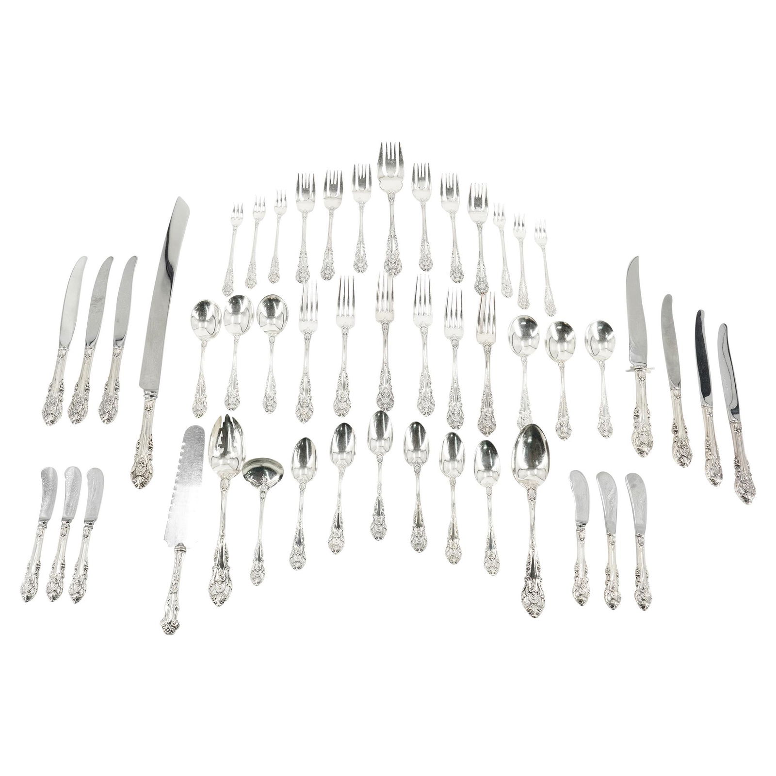 (49Pc) Wallace "Sir Christopher" Sterling Silver Flatware Set (1 of 7)