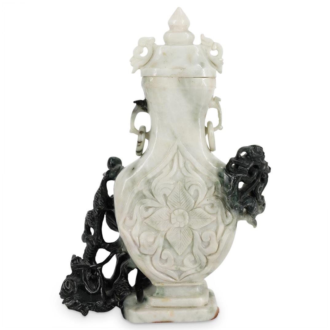 Vintage Chinese Carved Jade Dragon Urn (1 of 10)