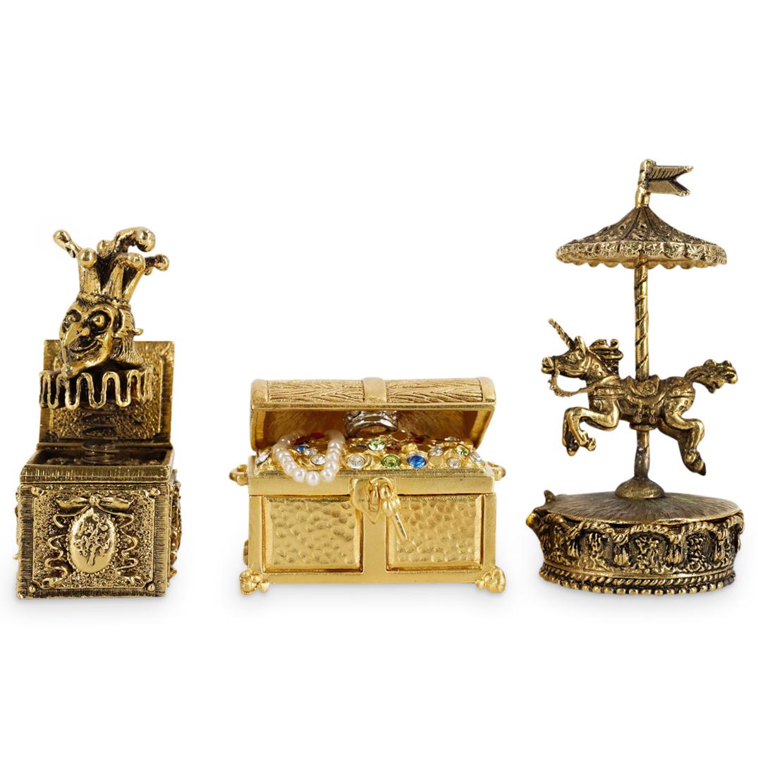 (3 Pc) Assorted Solid Perfume Compact Grouping Set (1 of 5)