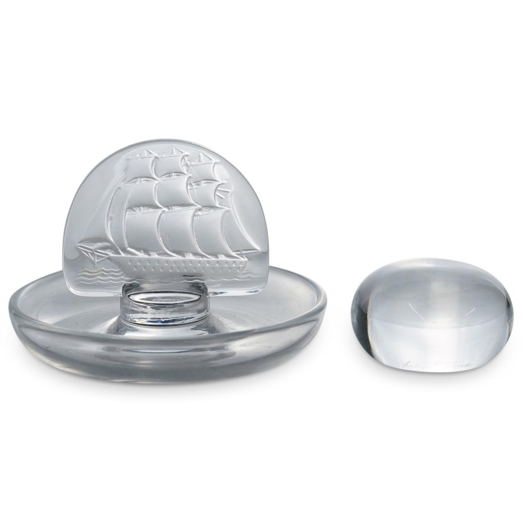 (2Pc) Lalique Crystal Desk Items (1 of 5)