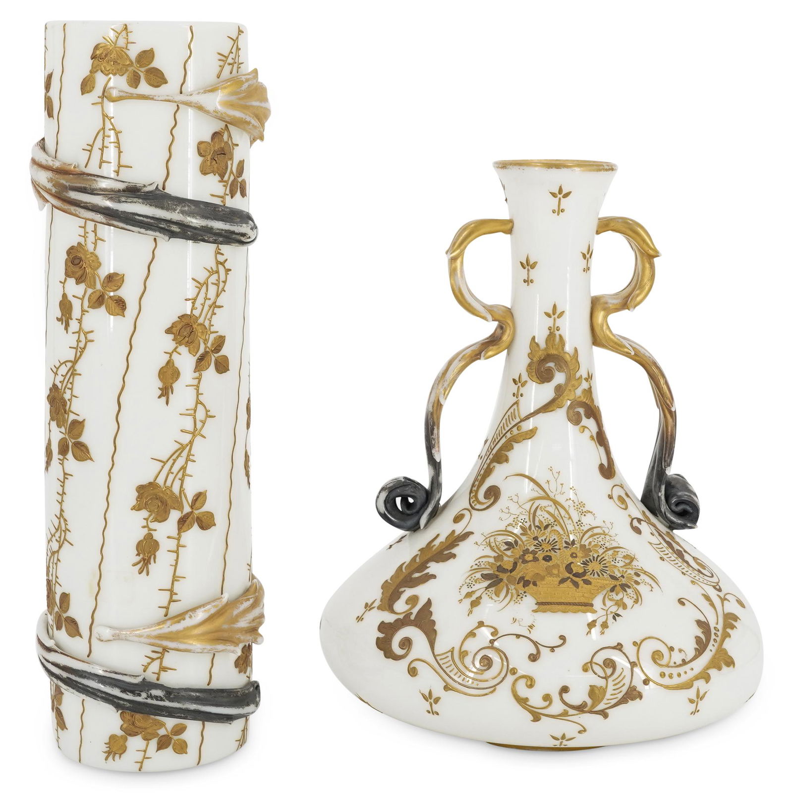Pair Of Mount Washington Colonial Ware Vases (1 of 9)