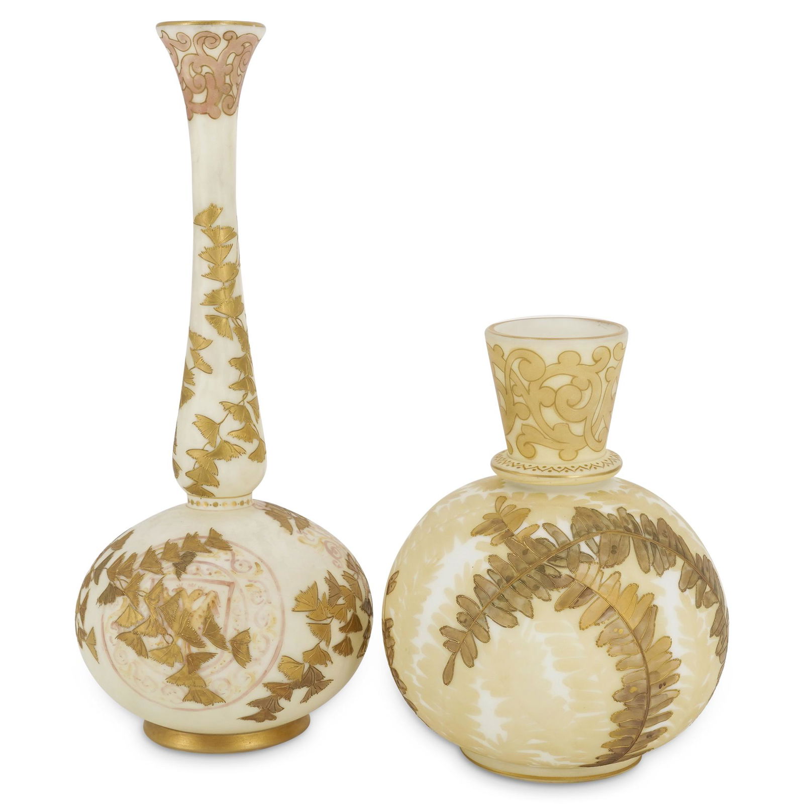Pair Of Mount Washington Crown Milano Vases (1 of 7)