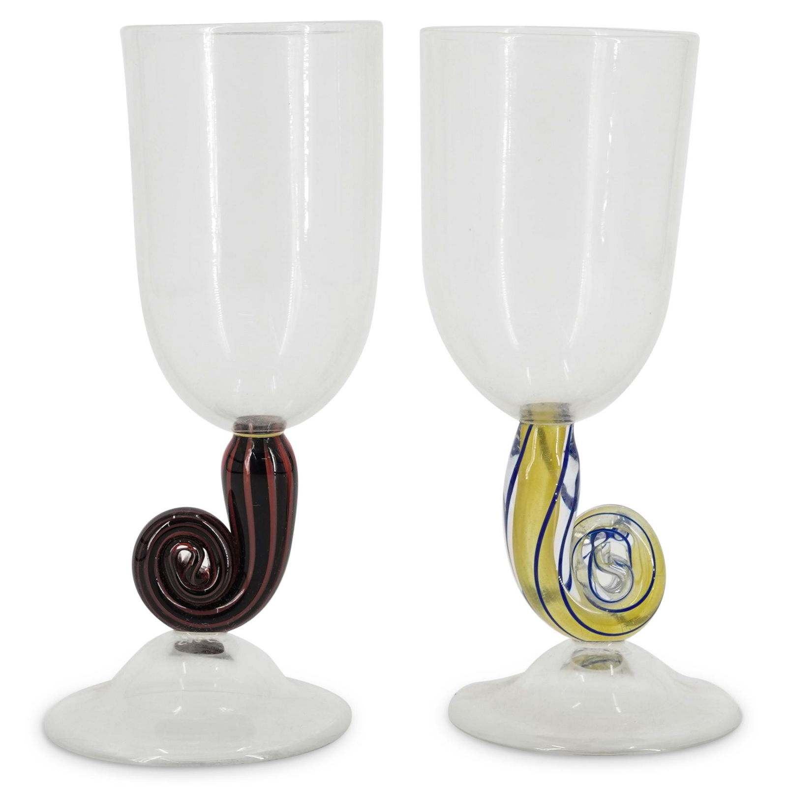 Pair Murano Art Glass Stem Goblets (1 of 5)