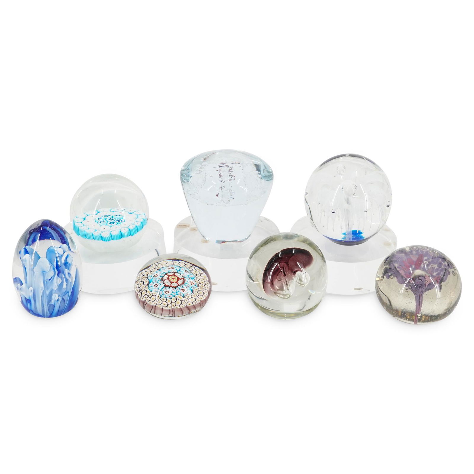 (7Pc) Assortment of Art & Murano Glass Paperweights (1 of 8)