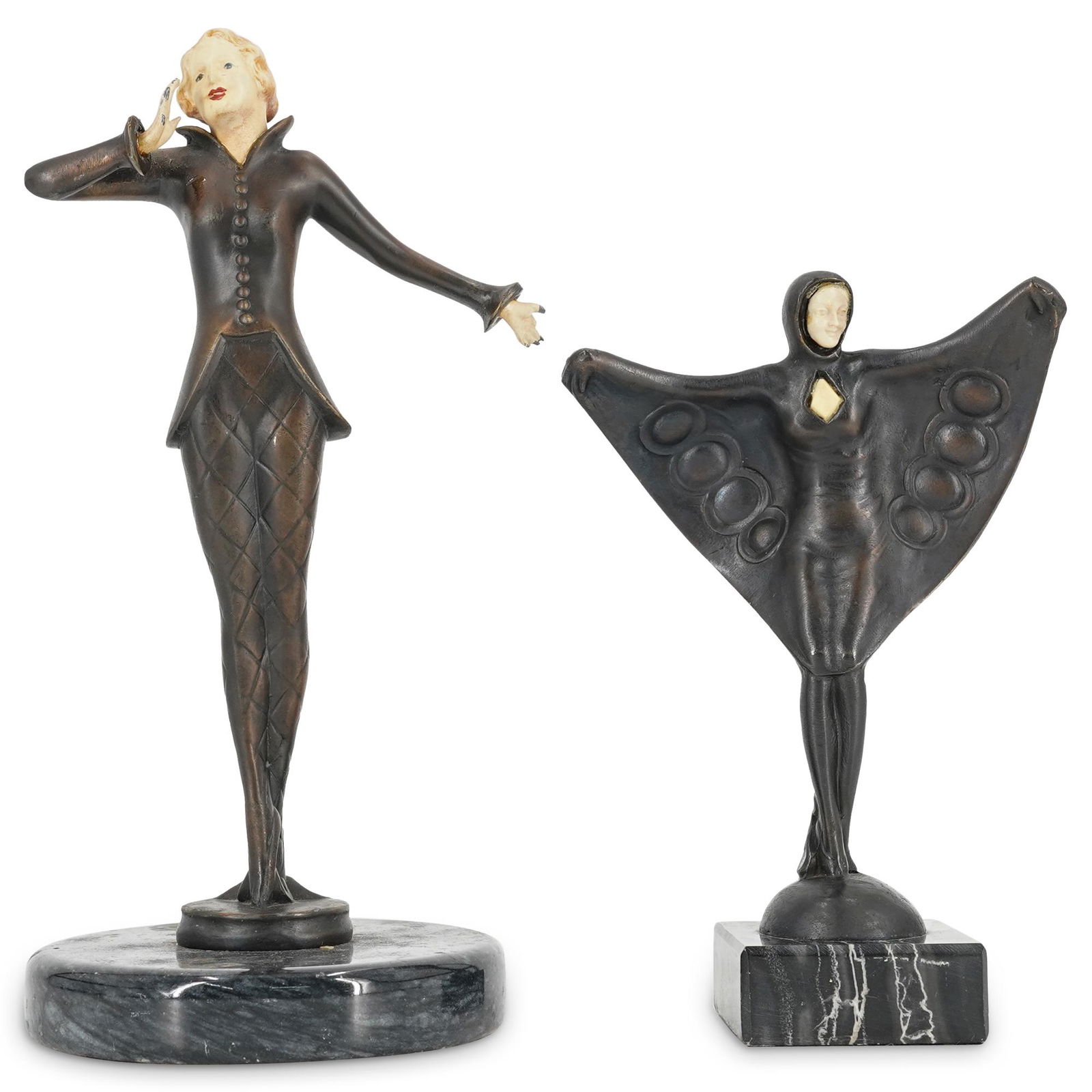 (2 Pc) Collection Francaise Art Deco Style Bronze Figurines (1 of 6)