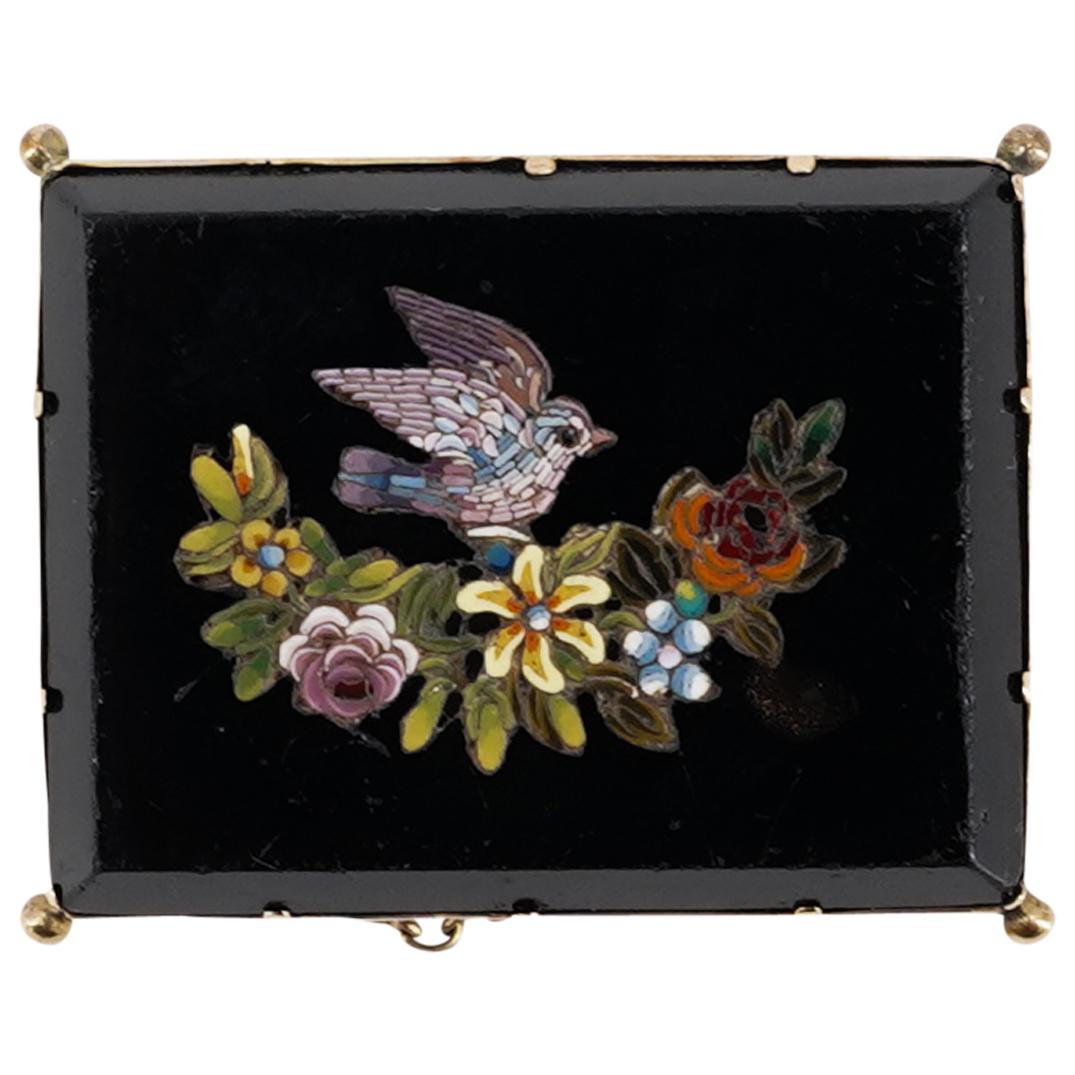 18k Italian Micro Mosaic Brooch (1 of 3)