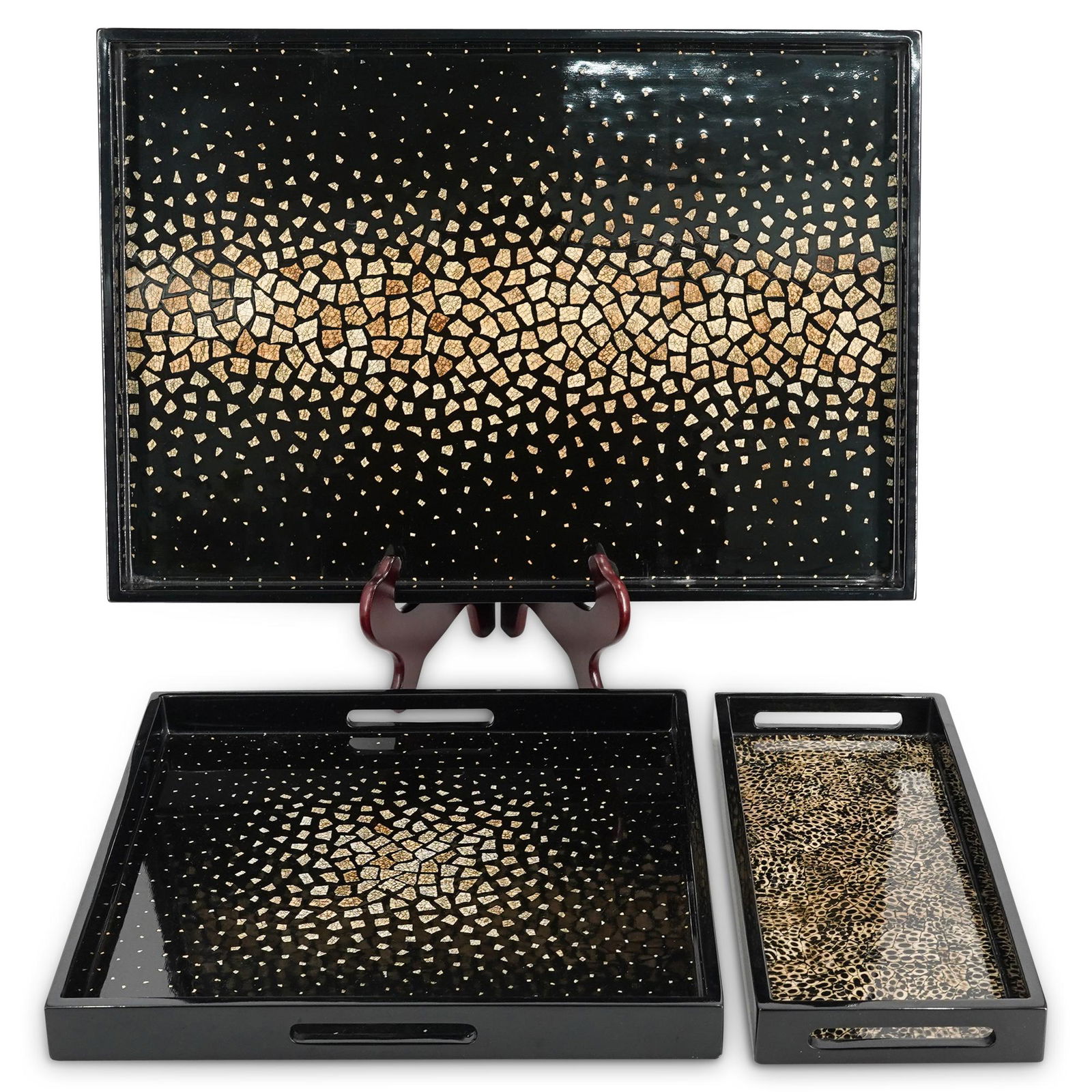 (3Pc) Oggetti Lacquered Tray Set (1 of 7)