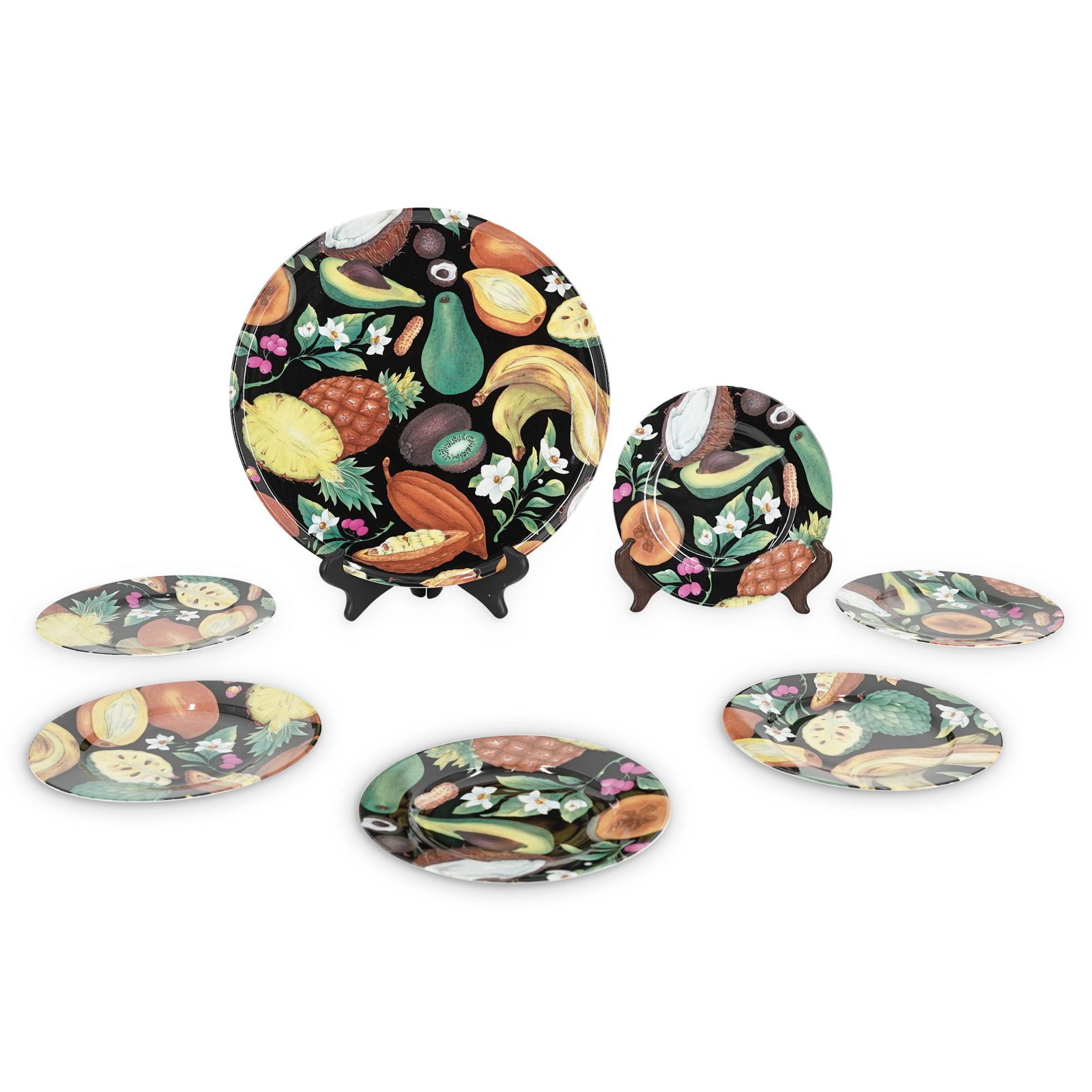 (7Pc) Limoges Rochard Porcelain Plate Set (1 of 7)