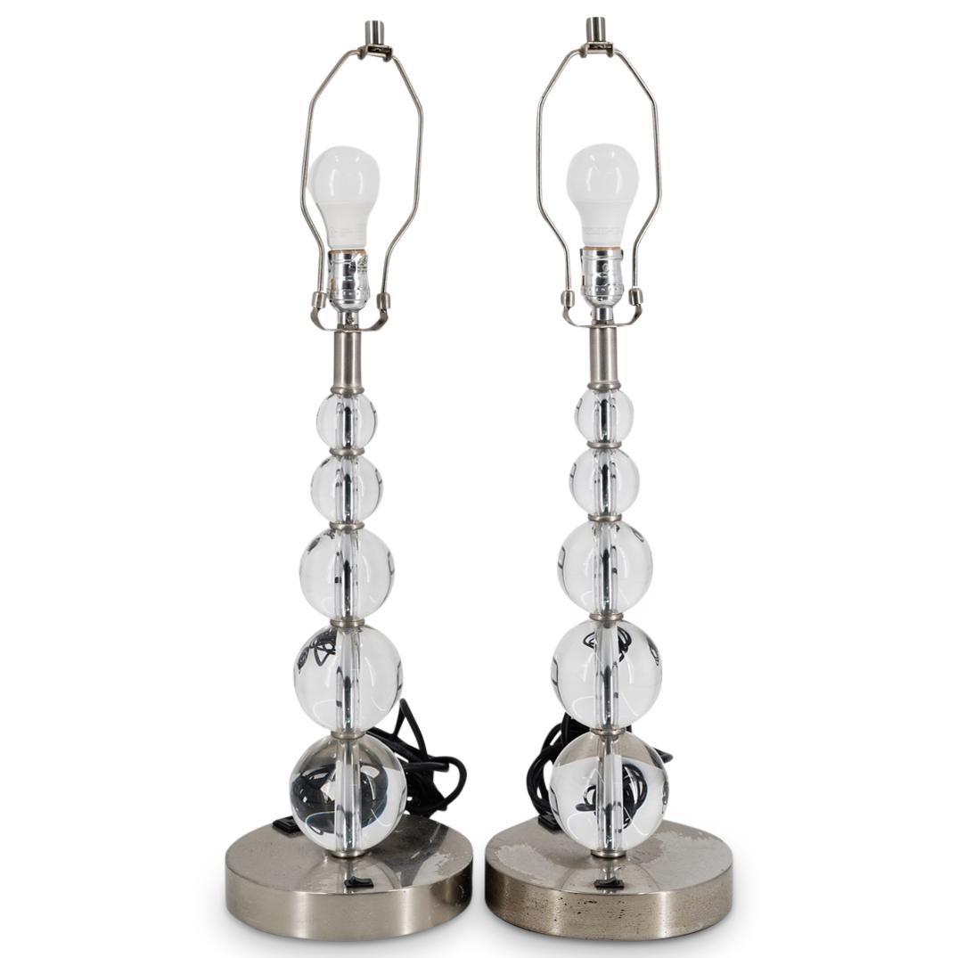 Pair of Modern Glass Table Lamps (1 of 6)
