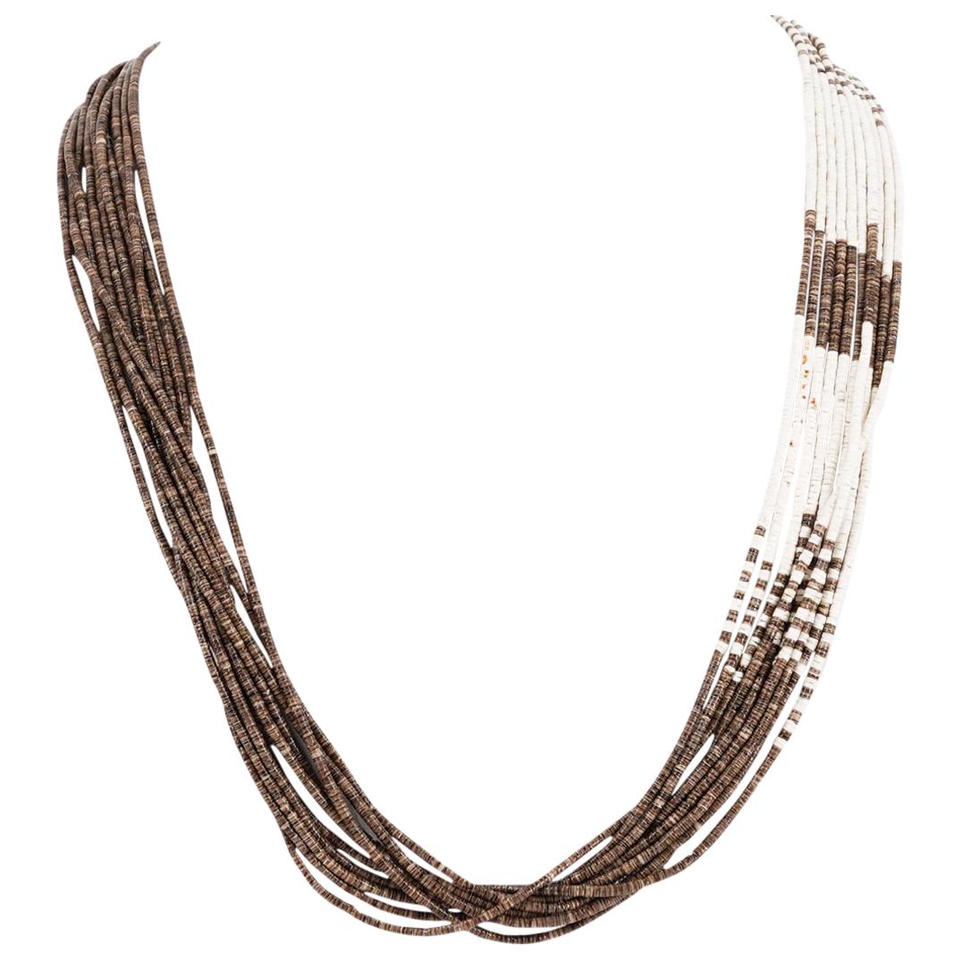 Antique Native American Heishi Bead & Sterling Silver Necklace (1 of 3)