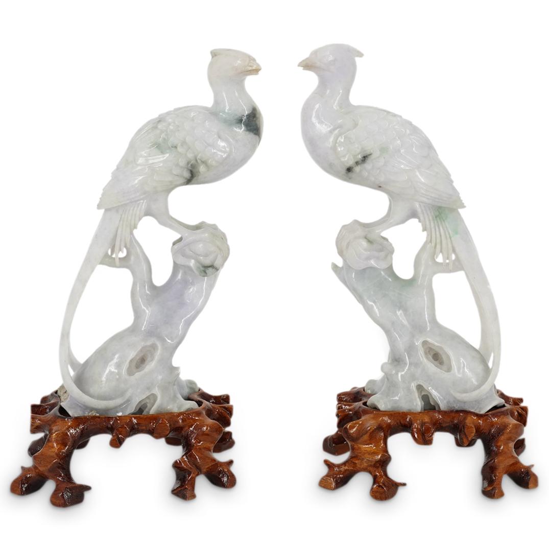 Pair of Antique White Jade Herend Sculptures (1 of 5)