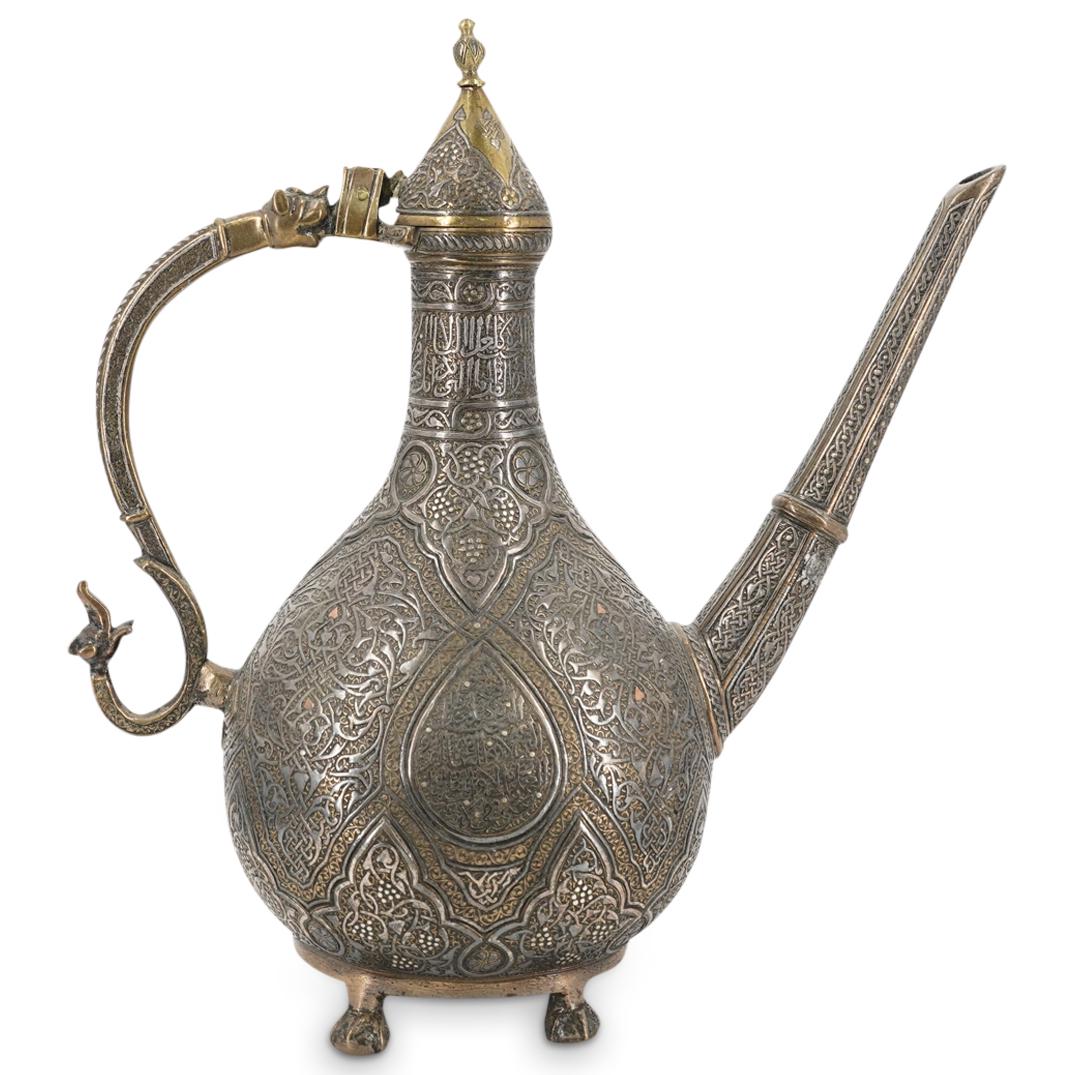 18th to 19th C. Mughal Empire Ewer With Silver And Copper Inlay (1 of 7)