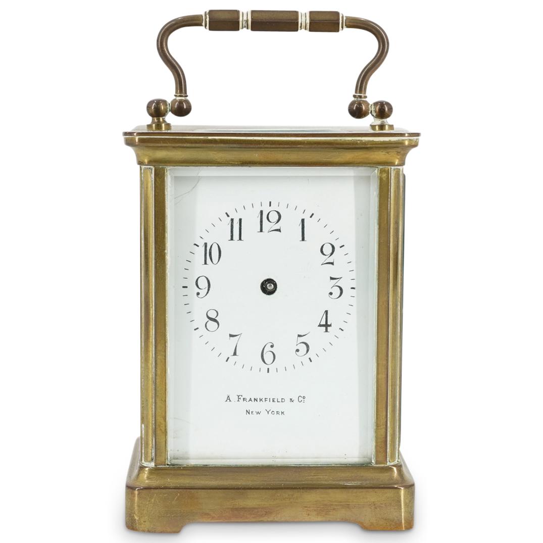 Antique French A Frankfield & Co. Brass Carriage Clock (1 of 7)