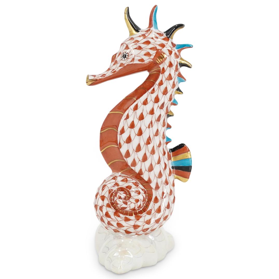 Herend Porcelain Red Fishnet Seahorse (1 of 6)