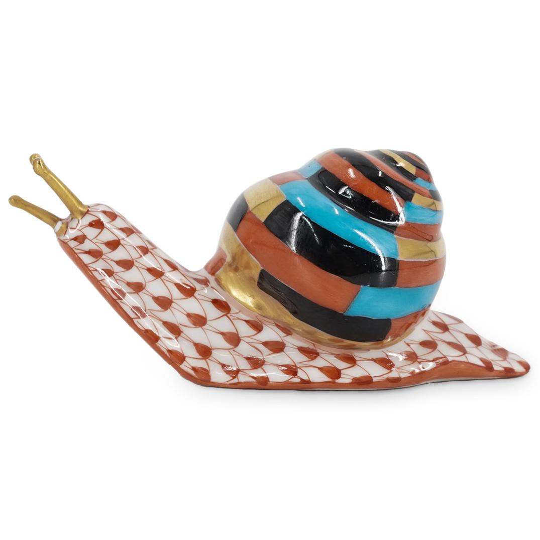 Herend Porcelain Red Fishnet Snail (1 of 5)