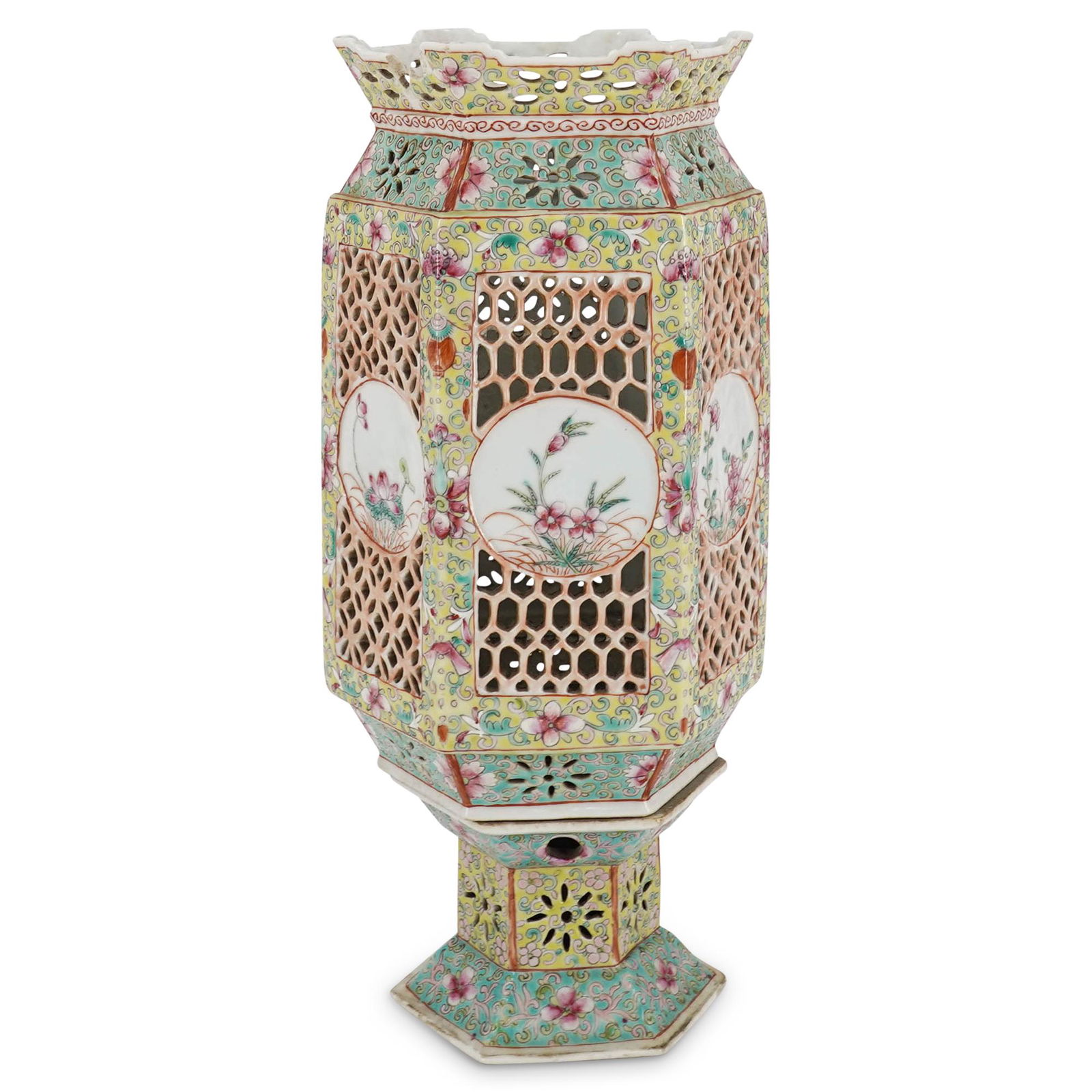 Antique Chinese Famille Rose Porcelain Reticulated Lantern (1 of 7)