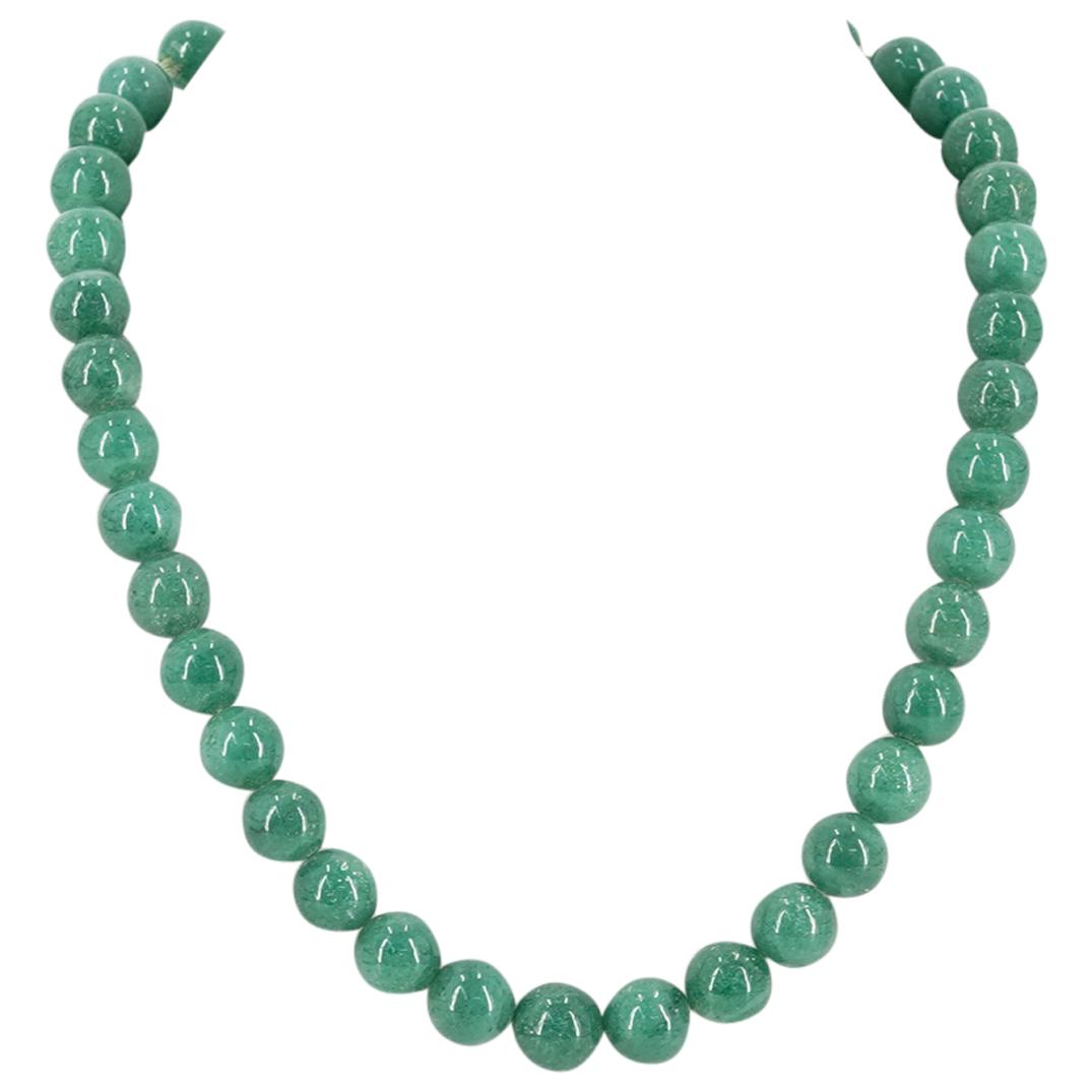 Jade Beaded Necklace With Silver Clasp (1 of 4)