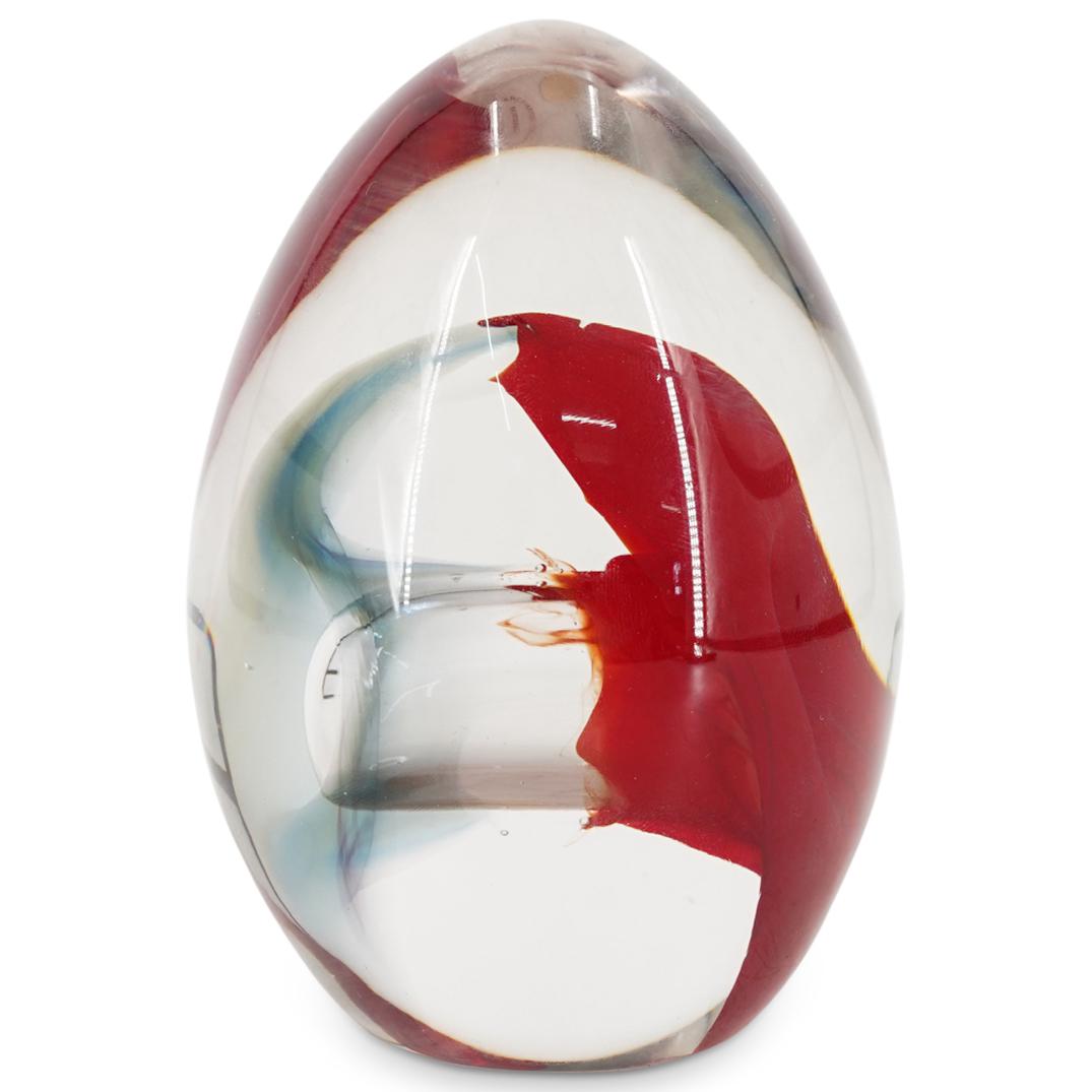 Archimede Seguso Murano Glass Egg Paperweight (1 of 6)