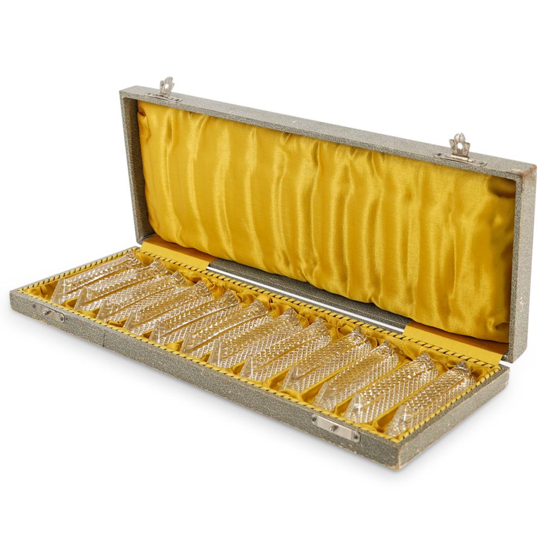 (12Pc) French Cut Crystal Knife Rest Set (1 of 9)