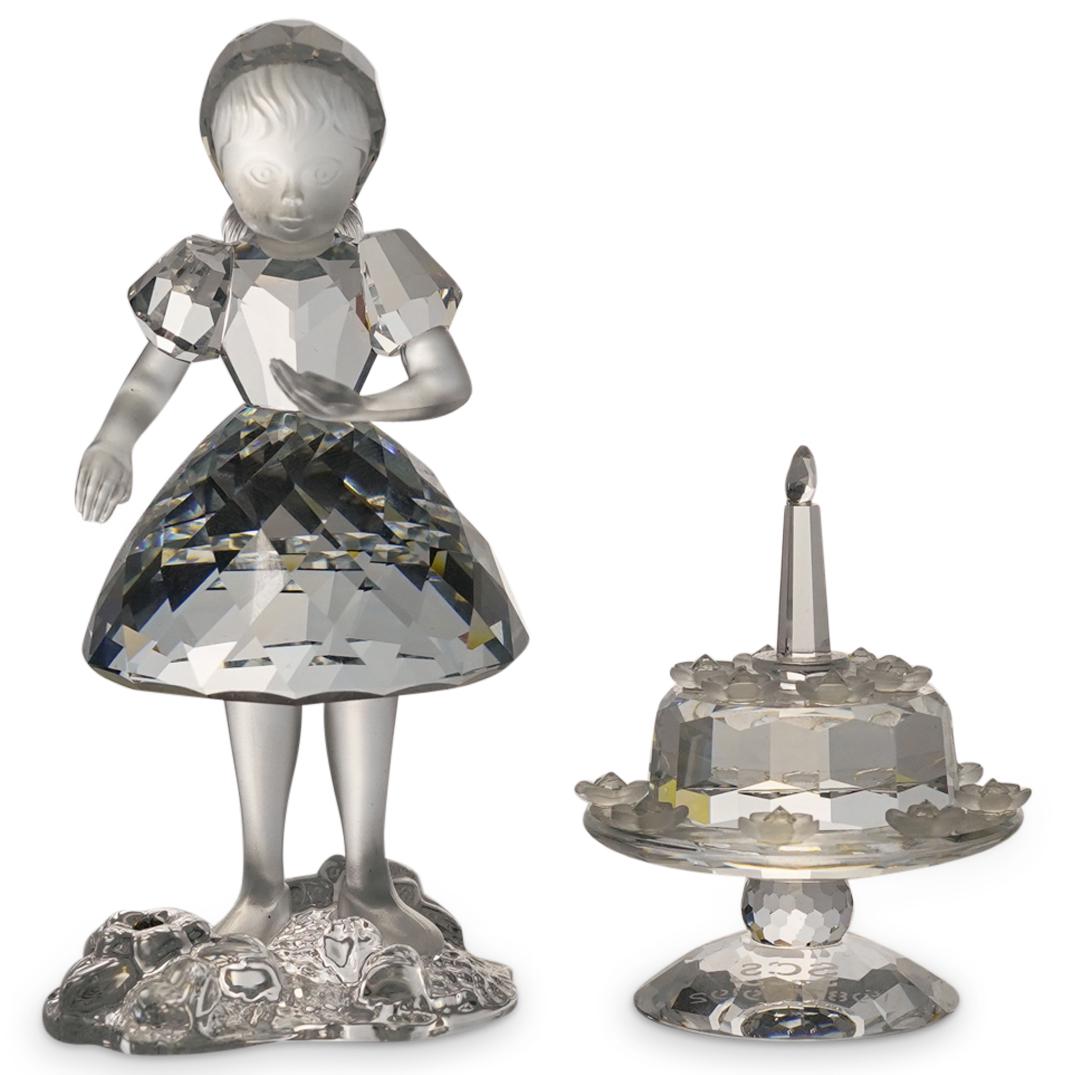 (2 Pc) Swarovski Crystal Red Riding Hood & Anniversary Cake Figurines (1 of 8)