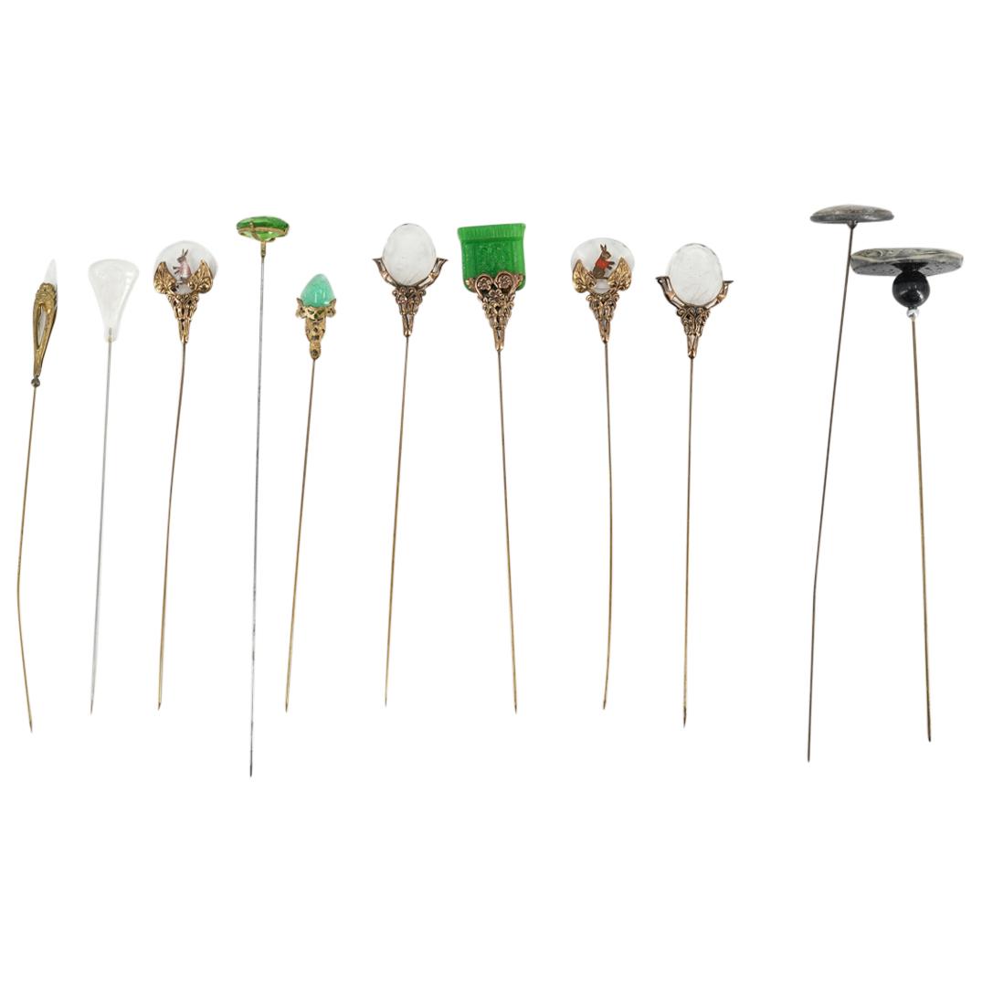 (11 Pc) Antique Eplinge A Chapeau Hat Pins Set (1 of 6)
