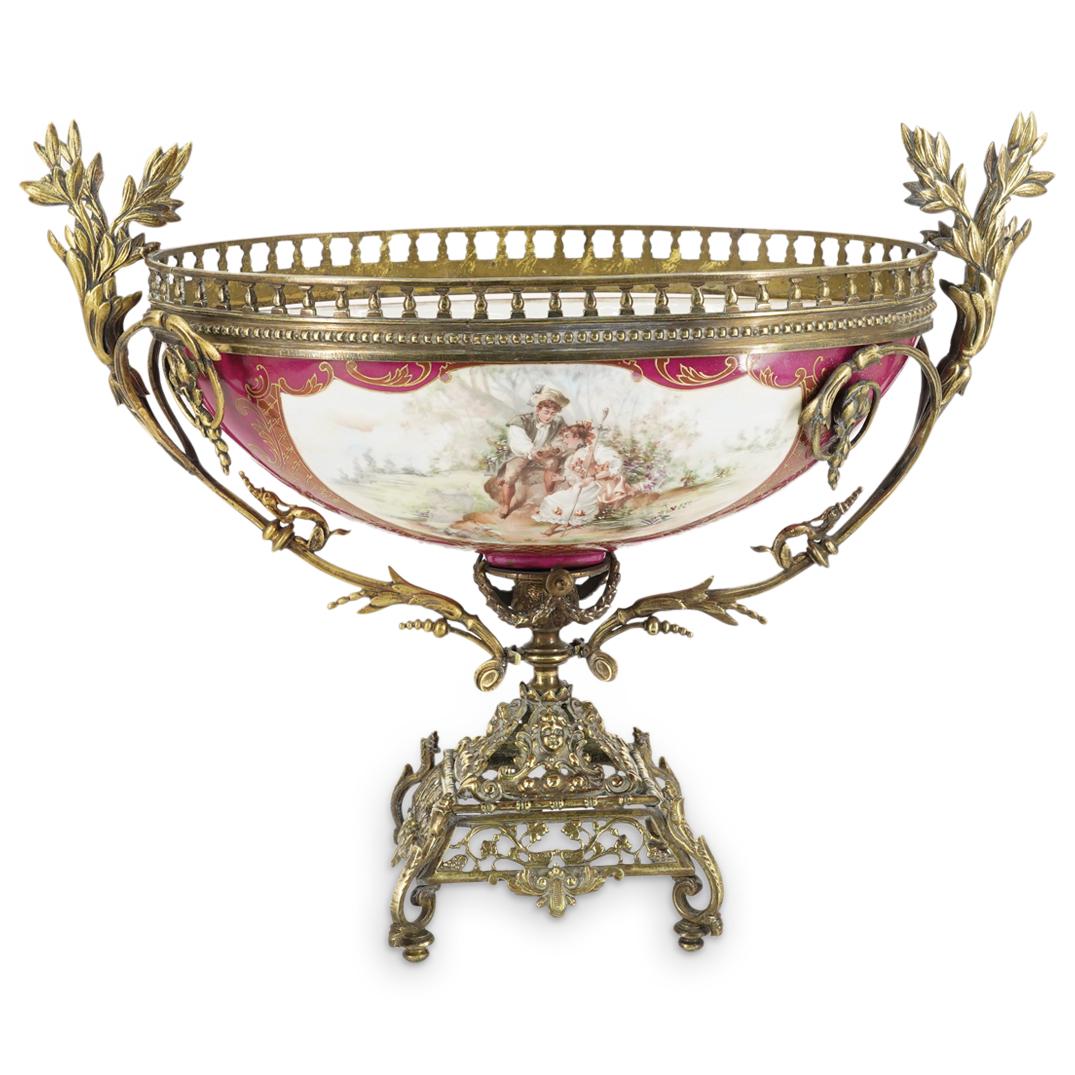 Antique French Sevres Style Porcelain & Gilt Bronze Centerpiece (1 of 7)