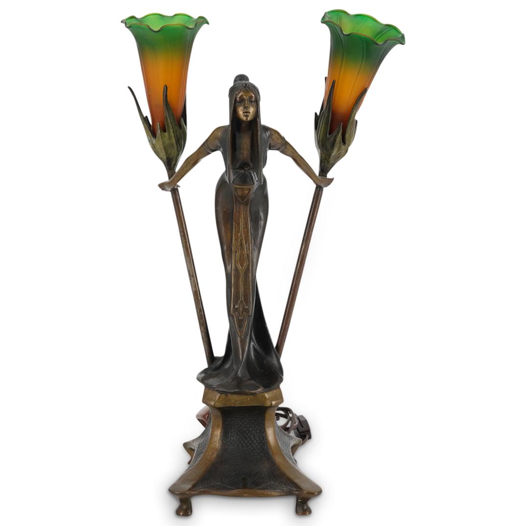 In the Manner of Gustav Gurschner Bronze Table Lamp (1 of 5)