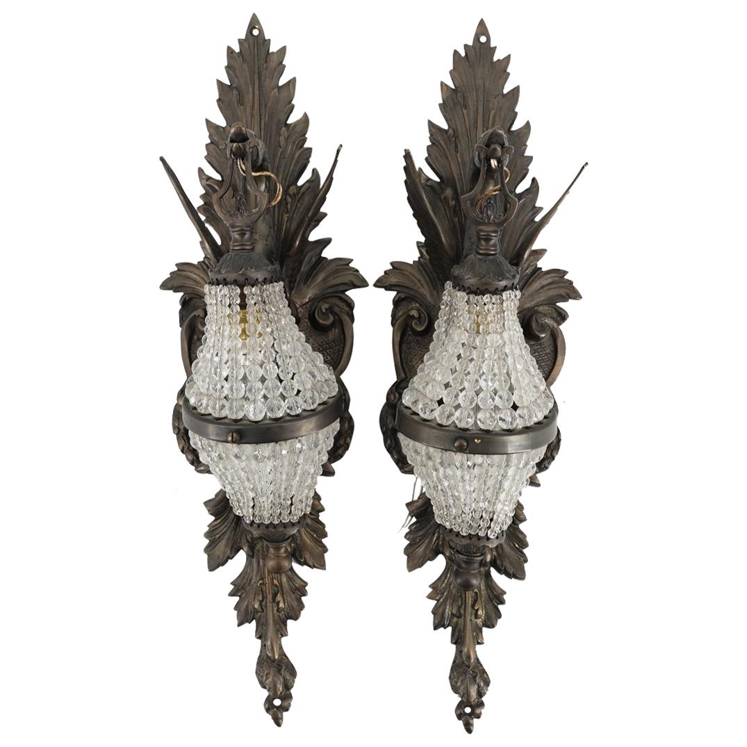 Pair of Bronze Figural Geese Sconces (1 of 6)