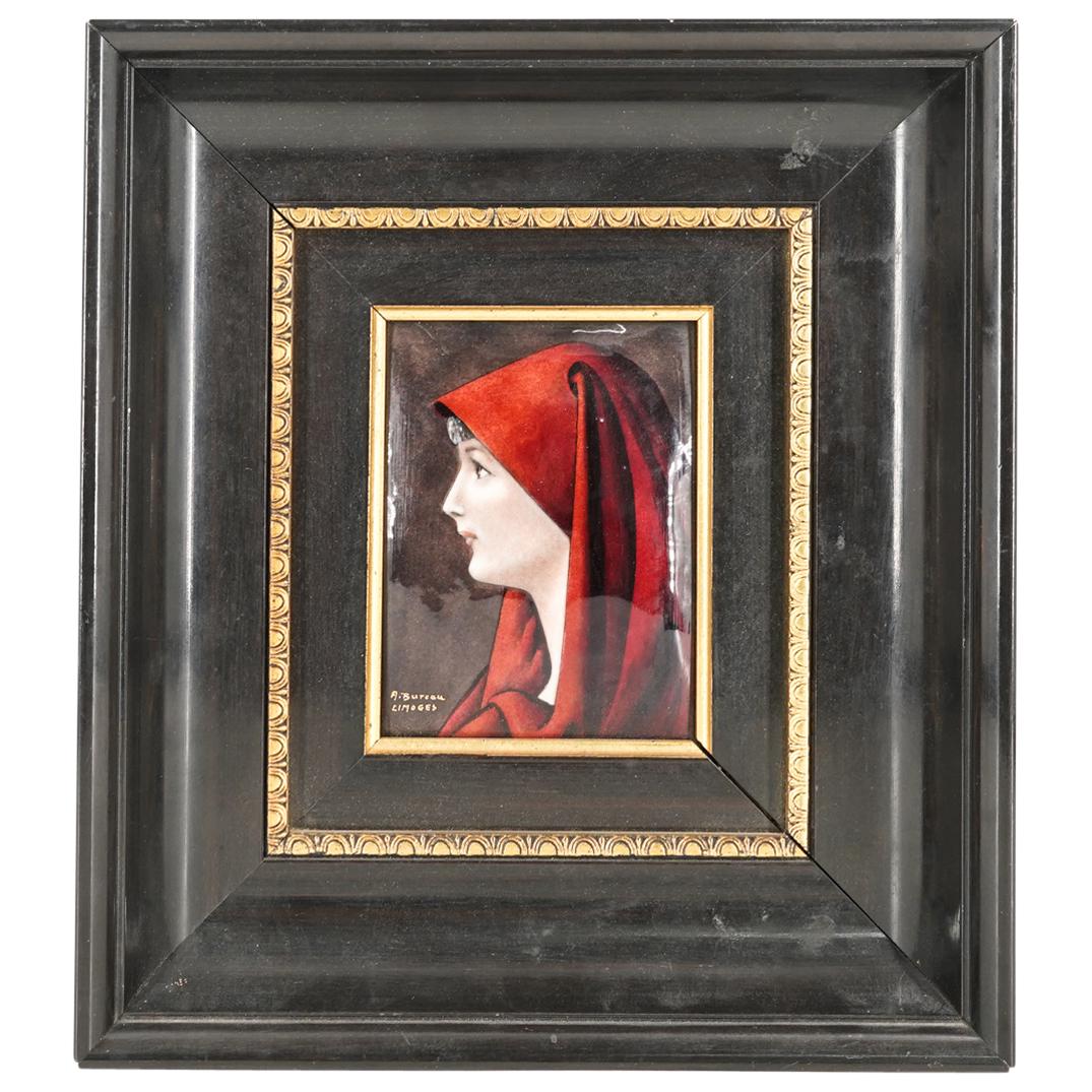 Limoges "Saint Fabiola" Enamel Painting on Porcelain Plaque (1 of 4)
