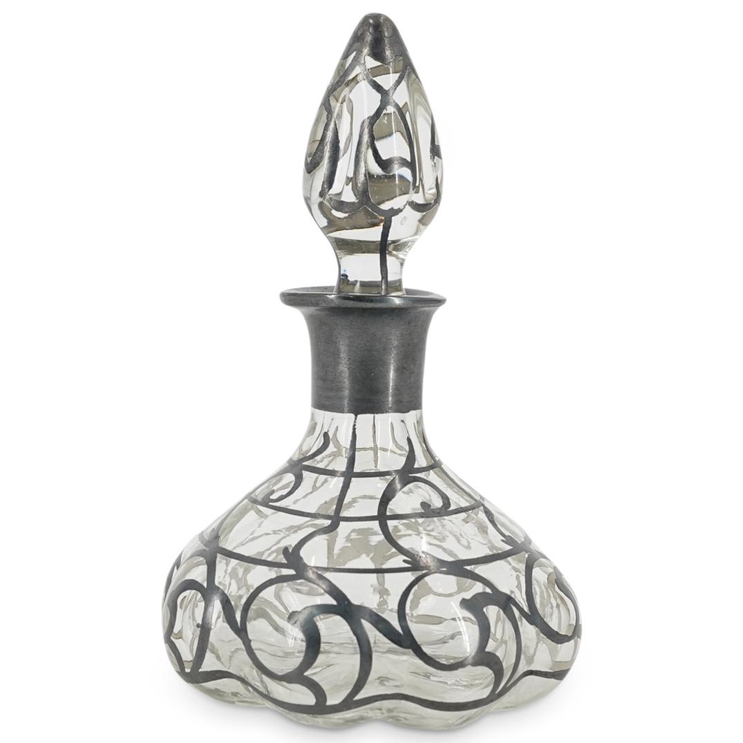 Steuben English Daisy Cologne Bottle With Silver Overlay (1 of 5)