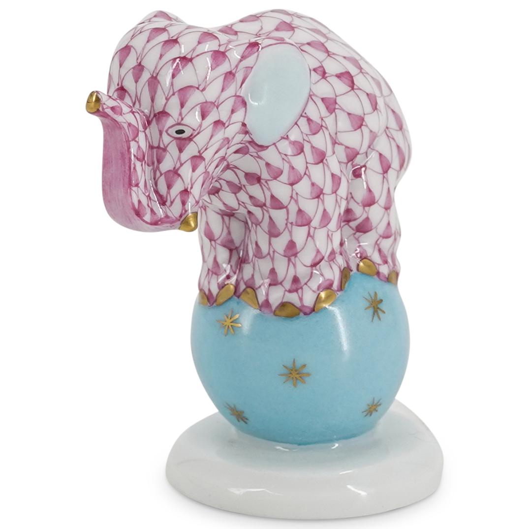 Herend Porcelain Raspberry Fishnet Circus Elephant Figurine (1 of 3)