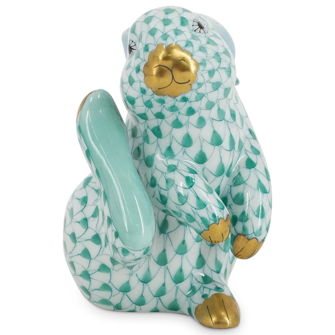 Herend Porcelain Green Fishnet Rabbit Figurine (1 of 5)