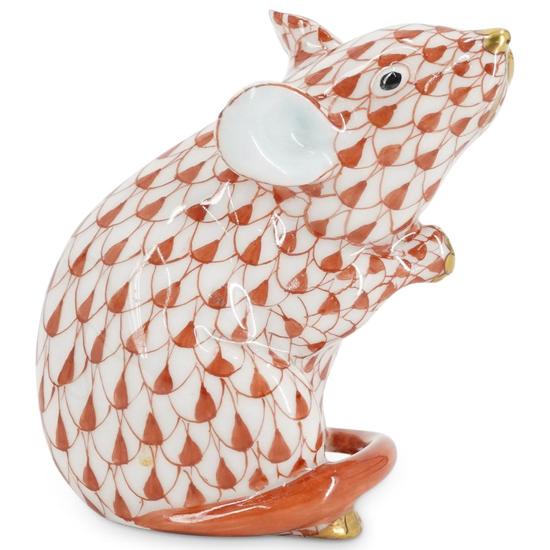 Herend Porcelain Orange Fishnet Mouse Figurine (1 of 5)