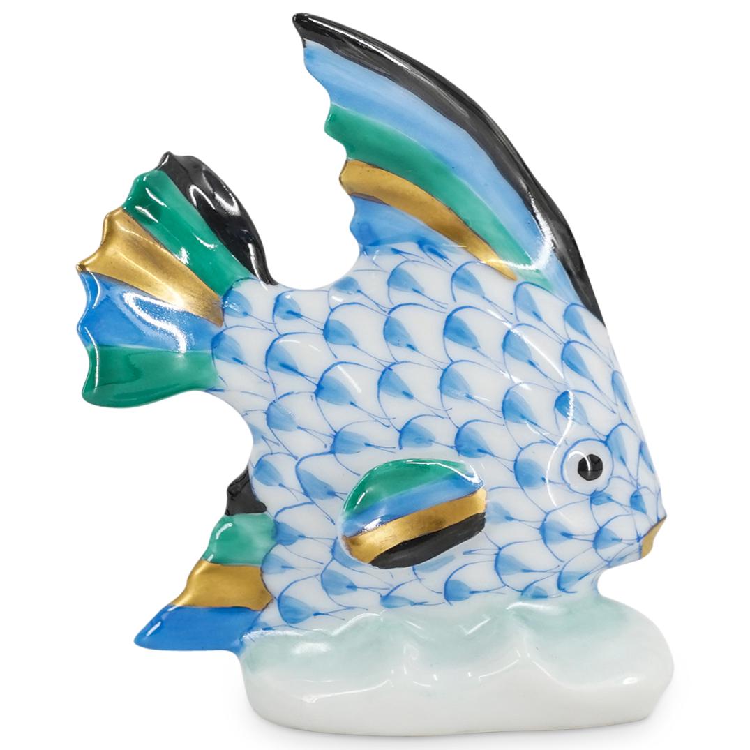 Herend Porcelain Blue Fishnet Tropical Fish Figurine (1 of 3)