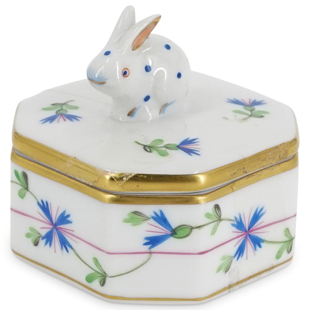 Herend Porcelain Lidded Box W/ Rabbit (1 of 7)