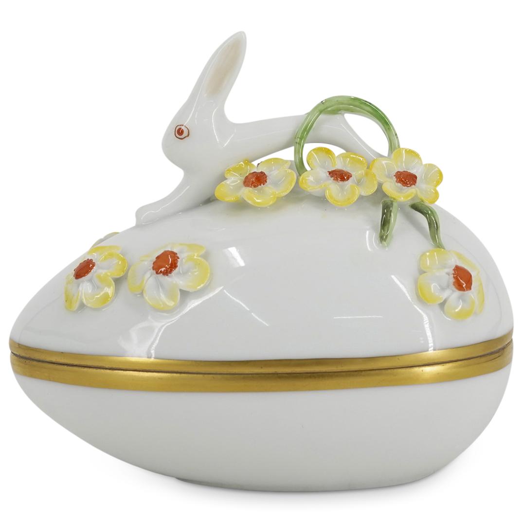 Large Herend Porcelain Egg-Shaped Lidded Box (1 of 4)