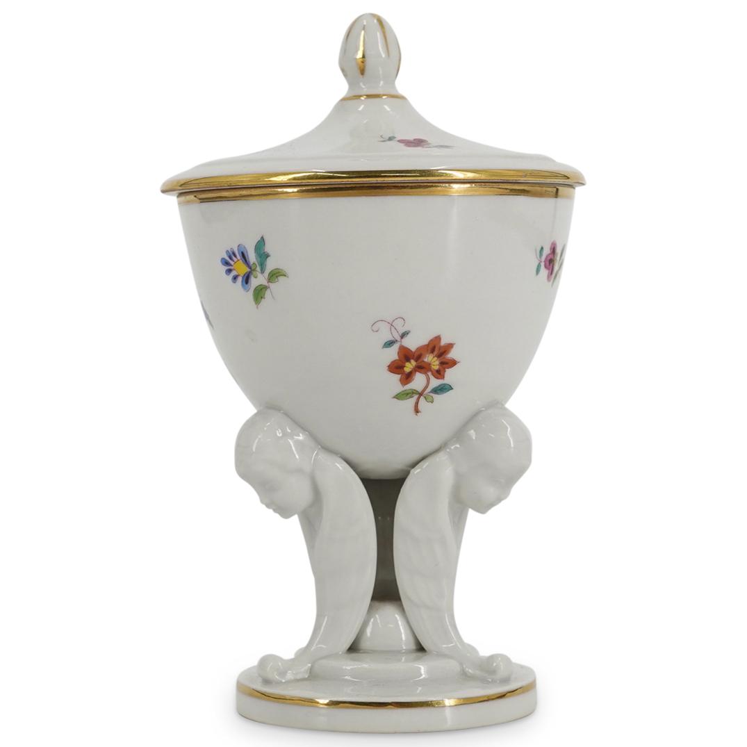 Herend Porcelain Tripod Lidded Cherub Bowl (1 of 6)