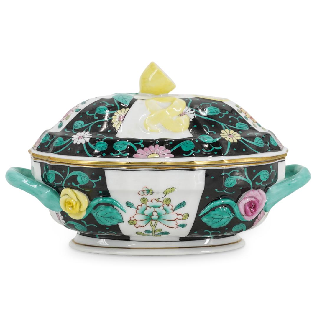 Herend Porcelain "Black Dinasty" Small Soup Tureen Bonbon Box (1 of 7)