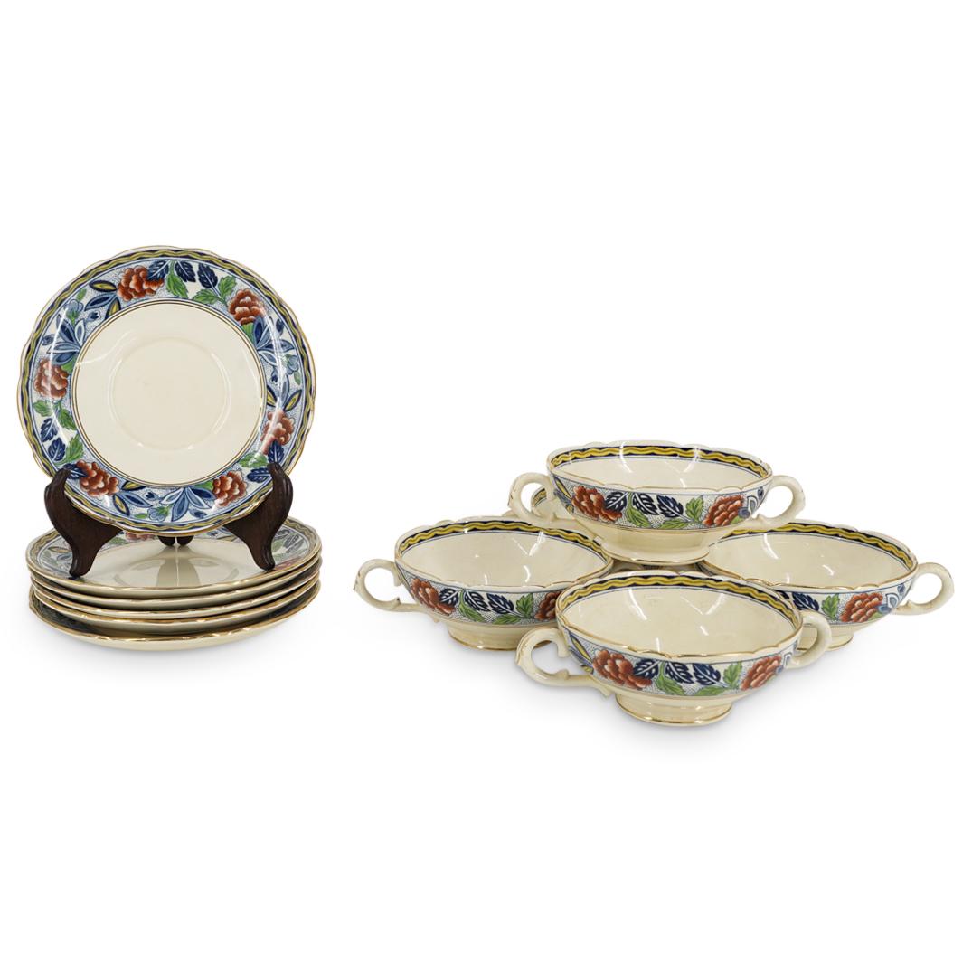 (11 Pc) Royal Cauldon Flat Cream Soup Bowl & Saucer Set (1 of 8)