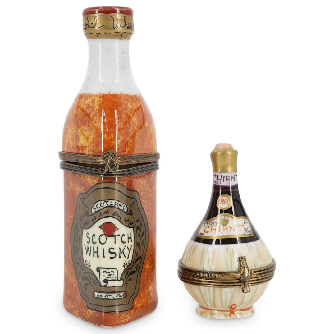 (2 Pc) Limoges Porcelain Hand Painted Trinket Boxes (1 of 6)