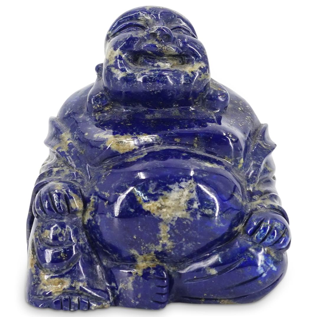 Chinese Lapis Lazuli Carved Stone Laughing Buddha (1 of 6)