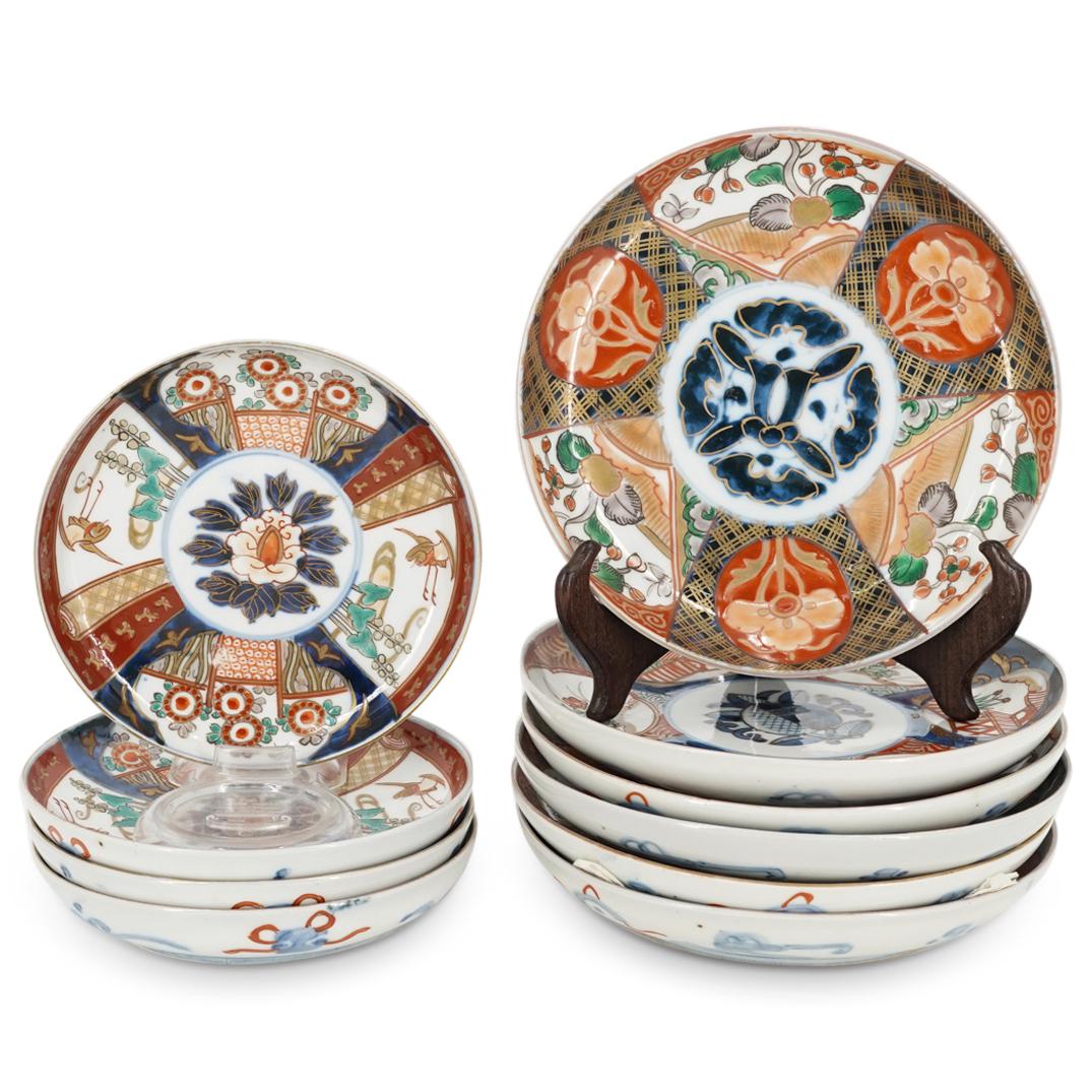 (10 Pc) Japanese Imari Porcelain Plates Set (1 of 6)