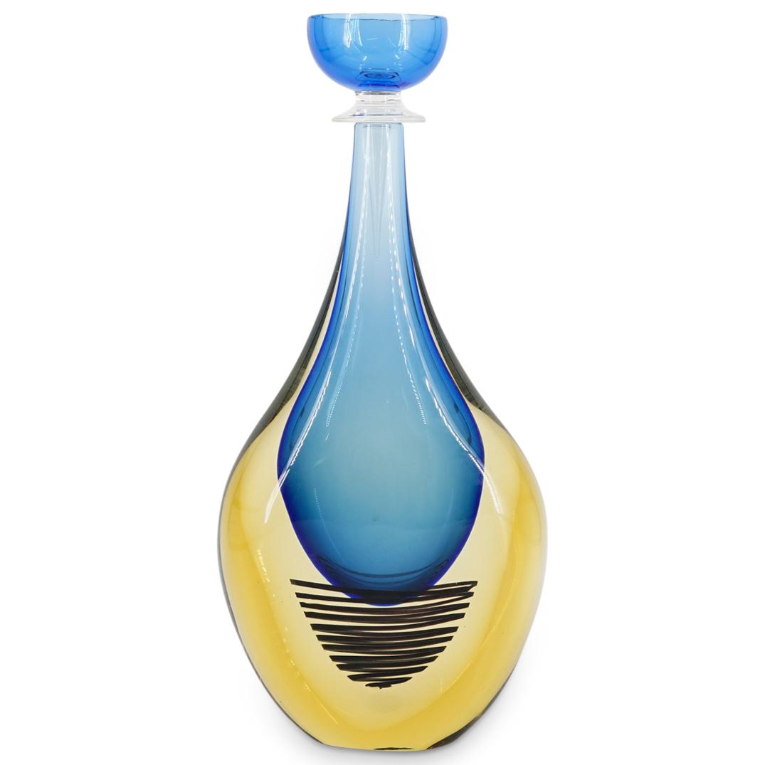 Large Murano Sommerso Glass Vase (1 of 6)