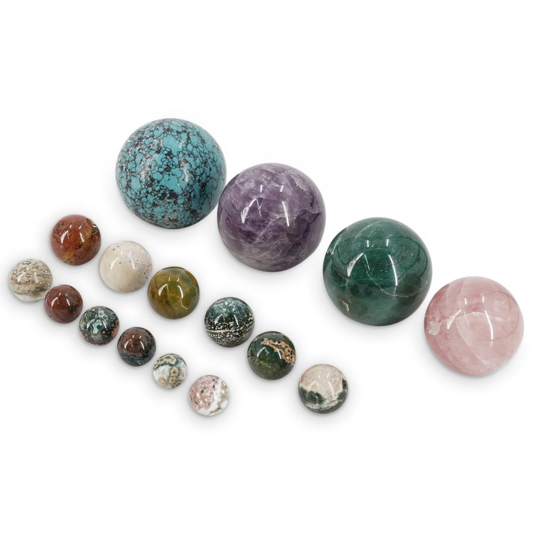 (16 Pc) Polished Semi Precious Sphere Lot (1 of 6)