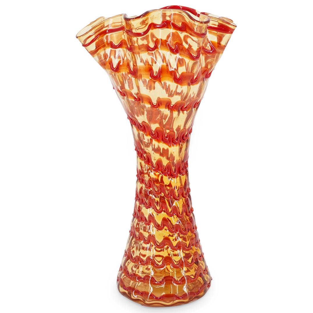 Large Murano Ann Primrose Glass Handkerchief Vase (1 of 4)