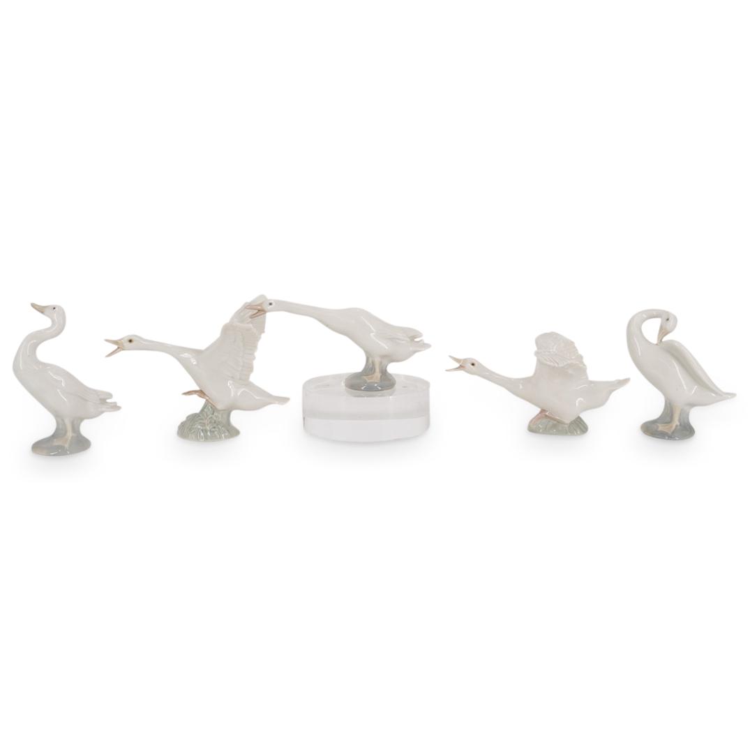 (5 Pc) Group Lladro Porcelain Geese Figurines (1 of 7)
