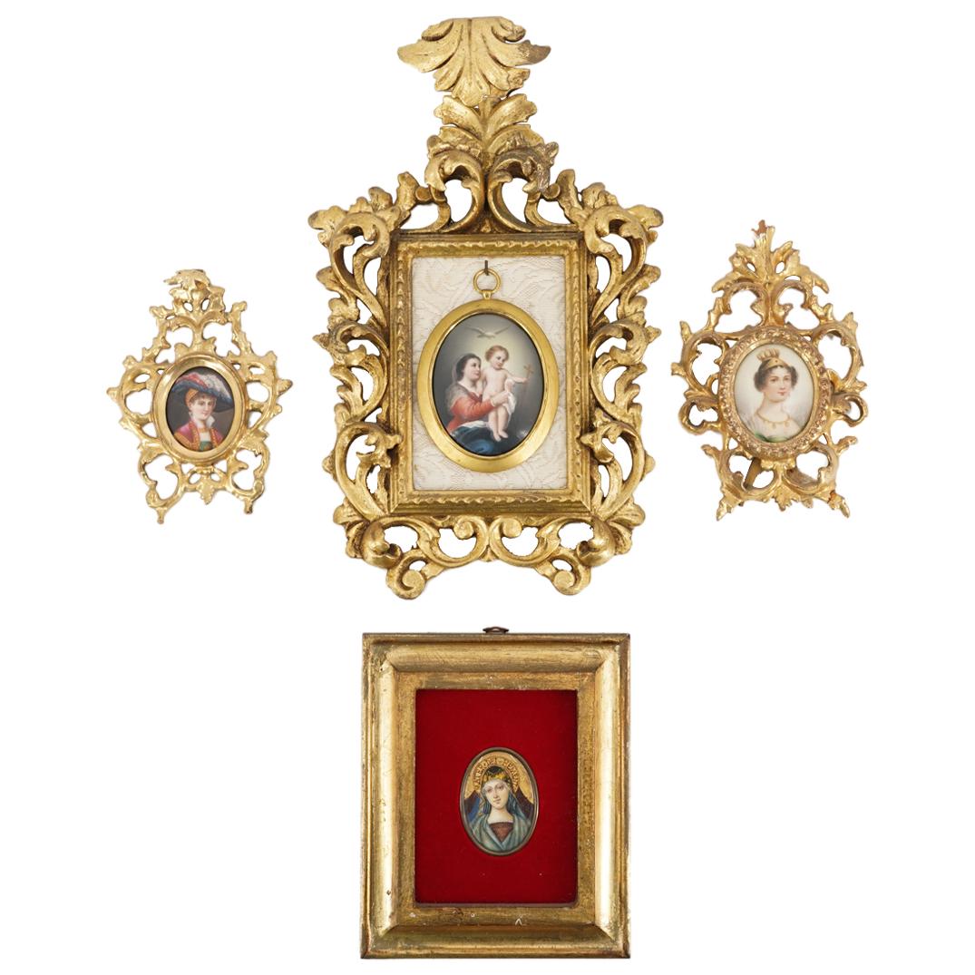 (4 Pc) Antique Painted Portrait Porcelain Plaques (1 of 10)