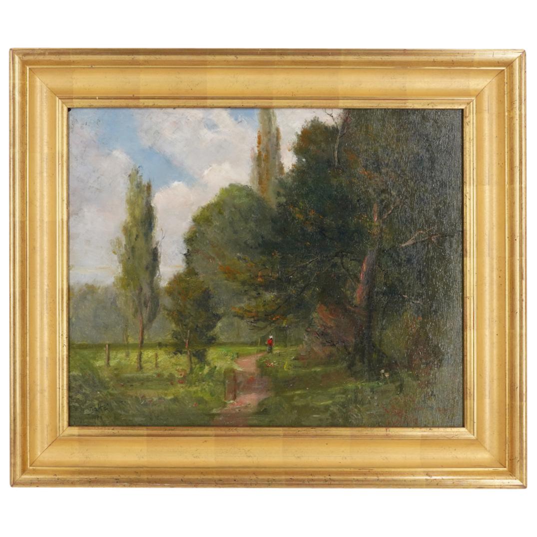 Theodore Charles Balke (French 1875-1951) "Le Chemin du Bois" Oil on Board Painting (1 of 8)