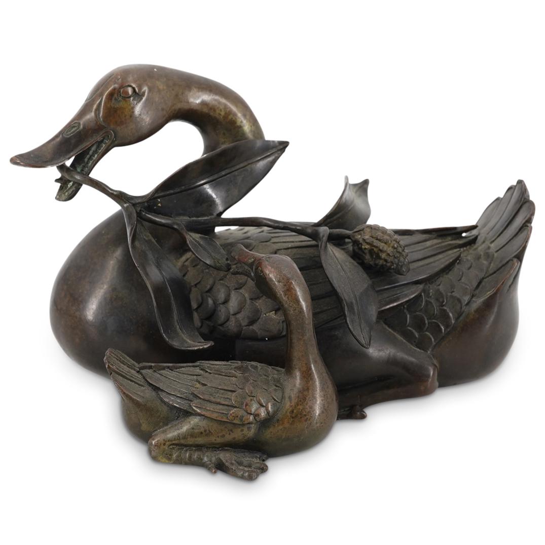 Chinese Bronze Duck Figural Group (1 of 6)