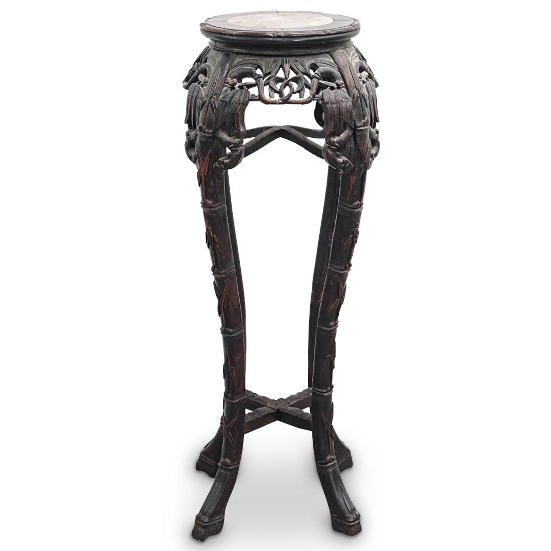 Chinese Tall Stone Top Inset Table With Bamboo Form Legs (1 of 7)